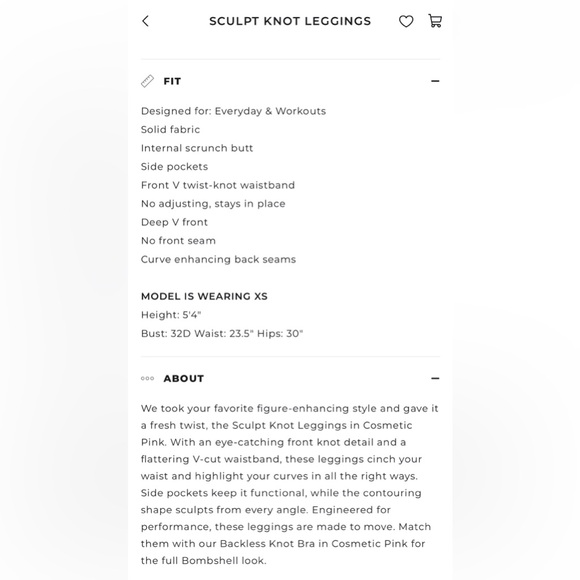 Bombshell Sportswear Pink Sculpt Knot Leggings - Picture 9 of 10